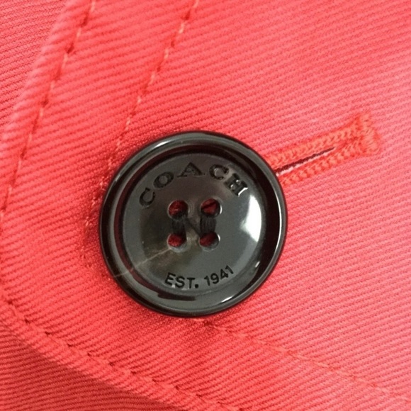 COACH EST. 1941 Trench Coat, Belted, Buttons, XS, Cotton Blend - Picture 6 of 14